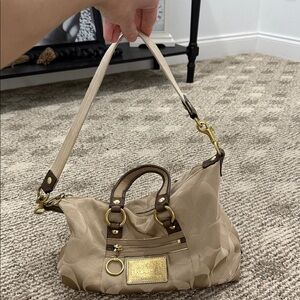 Elegant Beige and Brown Women's Handbag